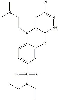  N,N-Diethyl-1,4,4a,10a-tetrahydro-3-chloro-5-(2-dimethylaminoethyl)-5H-pyridazino[3,4-b][1,4]benzoxazine-8-sulfonamide