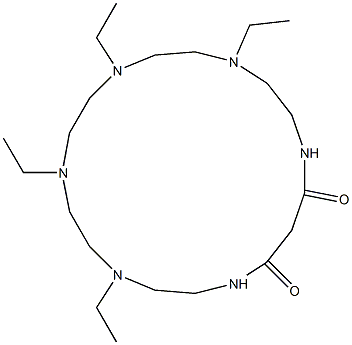 4,7,10,13-テトラエチル-1,4,7,10,13,16-ヘキサアザシクロノナデカン-17,19-ジオン 化学構造式