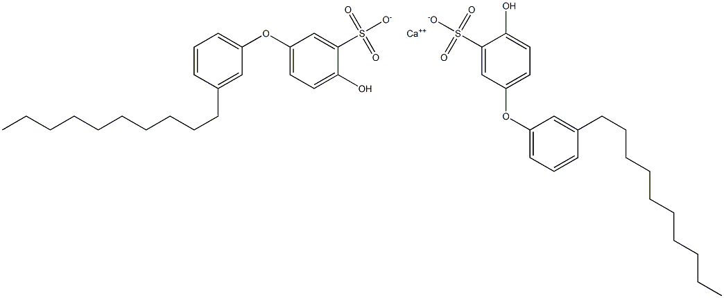 Bis(4-hydroxy-3'-decyl[oxybisbenzene]-3-sulfonic acid)calcium salt Structure