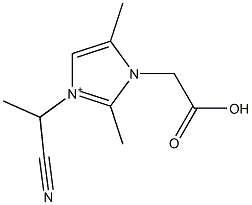 3-(1-Cyanoethyl)-2,5-dimethyl-1-(carboxymethyl)-1H-imidazol-3-ium Struktur