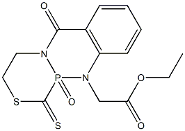 [9-(Ethoxycarbonylmethyl)-1-thioxo-1,2,3,4,4a,9a-hexahydro-2-thia-4a,9-diaza-9a-phosphaanthracen-10(9H)-one]9a-oxide Structure