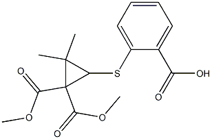 2,2-ジメチル-3-[[2-カルボキシフェニル]チオ]シクロプロパン-1,1-ジカルボン酸1,1-ジメチル 化学構造式