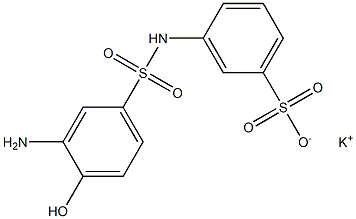 m-(3-Amino-4-hydroxyphenylsulfonylamino)benzenesulfonic acid potassium salt,,结构式