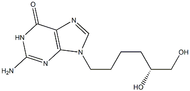 2-Amino-9-[(5R)-5,6-dihydroxyhexyl]-1,9-dihydro-6H-purin-6-one Structure