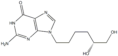 2-Amino-9-[(5R)-5,6-dihydroxyhexyl]-1,9-dihydro-6H-purin-6-one Struktur