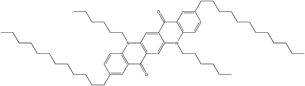 2,9-Didodecyl-5,12-dihexyl-5,12-dihydroquino[2,3-b]acridine-7,14-dione 结构式
