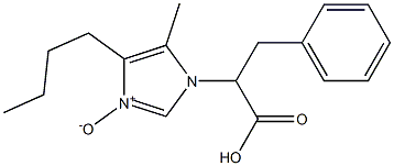 2-[(4-ブチル-5-メチル-1H-イミダゾール3-オキシド)-1-イル]-3-フェニルプロパン酸 化学構造式