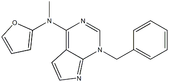 1-Benzyl-4-(2-furylmethylamino)-1H-pyrrolo[2,3-d]pyrimidine,,结构式