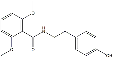 N-(4-ヒドロキシフェネチル)-2,6-ジメトキシベンズアミド 化学構造式