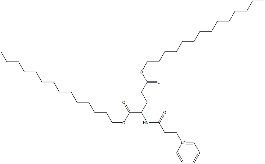 1-[3-[[1-[(テトラデシルオキシ)カルボニル]-4-(テトラデシルオキシ)-4-オキソブチル]アミノ]-3-オキソプロピル]ピリジニウム 化学構造式