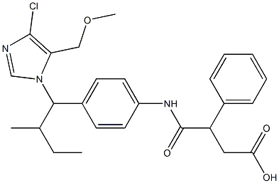 3-[4-(2-Butyl-4-chloro-5-methoxymethyl-1H-imidazol-1-ylmethyl)phenylaminocarbonyl]-3-phenylpropionic acid Structure