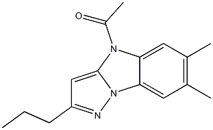 4-Acetyl-2-propyl-6,7-dimethyl-4H-pyrazolo[1,5-a]benzimidazole Structure