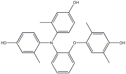 N,N-Bis(4-hydroxy-2-methylphenyl)-2-(4-hydroxy-2,5-dimethylphenoxy)benzenamine 结构式