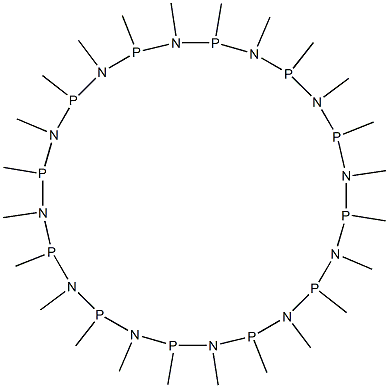 テトラコサメチル-1,3,5,7,9,11,13,15,17,19,21,23-ドデカアザ-2,4,6,8,10,12,14,16,18,20,22,24-ドデカホスファシクロテトラコサン 化学構造式