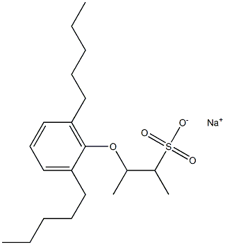 3-(2,6-ジペンチルフェノキシ)ブタン-2-スルホン酸ナトリウム 化学構造式