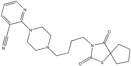 2-[4-[4-(2,4-Dioxo-1-thia-3-azaspiro[4.4]nonan-3-yl)butyl]-1-piperazinyl]-3-pyridinecarbonitrile Structure