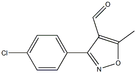 3-(4-クロロフェニル)-5-メチルイソオキサゾール-4-カルボアルデヒド 化学構造式