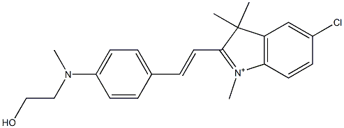 5-クロロ-2-[2-[4-[(2-ヒドロキシエチル)(メチル)アミノ]フェニル]エテニル]-1,3,3-トリメチル-3H-インドリウム 化学構造式