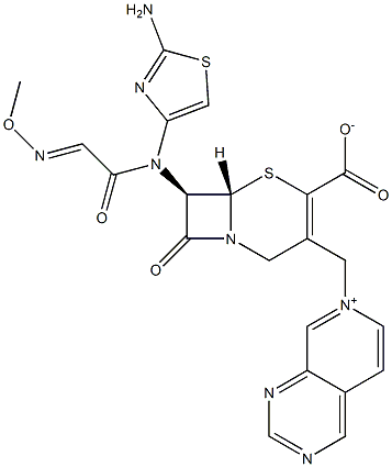  (7R)-7-[(2-Amino-4-thiazolyl)(methoxyimino)acetylamino]-3-[[(pyrido[3,4-d]pyrimidin-7-ium)-7-yl]methyl]cepham-3-ene-4-carboxylic acid