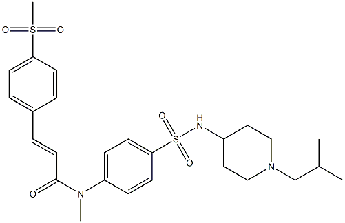 N-Methyl-4-methylsulfonyl-N-[4-[1-(2-methylpropyl)-4-piperidinylsulfamoyl]phenyl]-trans-cinnamamide Structure