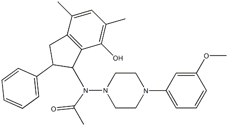 2,3-Dihydro-3-[[4-(3-methoxyphenyl)-1-piperazinyl]acetylamino]-5,7-dimethyl-2-phenyl-1H-inden-4-ol