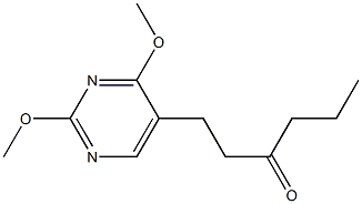 5-(3-オキソヘキシル)-2,4-ジメトキシピリミジン 化学構造式