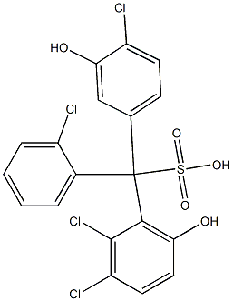(2-Chlorophenyl)(4-chloro-3-hydroxyphenyl)(2,3-dichloro-6-hydroxyphenyl)methanesulfonic acid,,结构式