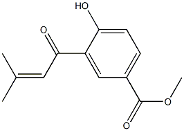 4-Hydroxy-3-(3-methyl-1-oxo-2-butenyl)benzoic acid methyl ester Structure