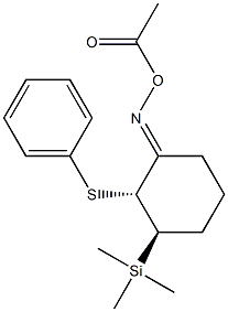 (1R,2R)-1-(Trimethylsilyl)-2-(phenylthio)-3-(acetoxyimino)cyclohexane Structure