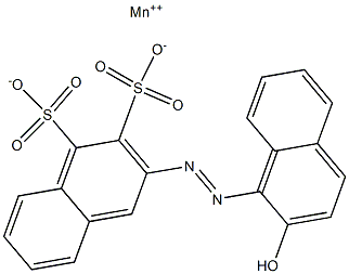 2-[(2-ヒドロキシ-1-ナフチル)アゾ]-3,4-ナフタレンジスルホン酸マンガン(II) 化学構造式