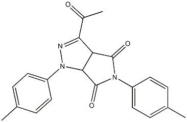 1,3a,4,5,6,6a-Hexahydro-3-acetyl-4,6-dioxo-5-(4-methylphenyl)-1-(4-methylphenyl)pyrrolo[3,4-c]pyrazole,,结构式