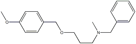 N-メチル-N-[3-((4-メトキシベンジル)オキシ)プロピル]ベンジルアミン 化学構造式