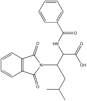 2-(ベンゾイルアミノ)-3-(1,3-ジオキソ-2H-イソインドール-2-イル)-5-メチルヘキサン酸 化学構造式