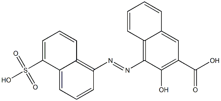 3-ヒドロキシ-4-[(5-スルホ-1-ナフタレニル)アゾ]-2-ナフタレンカルボン酸 化学構造式
