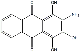 2-アミノ-1,3,4-トリヒドロキシ-9,10-アントラキノン 化学構造式
