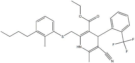 5-Cyano-1,4-dihydro-6-methyl-2-[(4-butyl-2-methylphenylthio)methyl]-4-(2-trifluoromethylphenyl)pyridine-3-carboxylic acid ethyl ester
