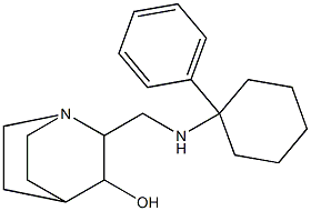 2-[[(1-フェニルシクロヘキシル)アミノ]メチル]キヌクリジン-3-オール 化学構造式