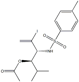 Acetic acid (1R,2R)-1-isopropyl-2-(tosylamino)-3-iodo-3-butenyl ester Struktur