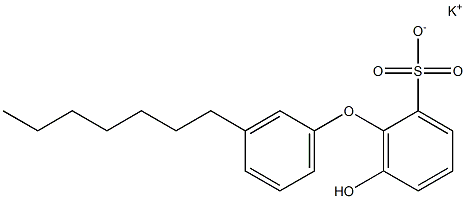 6-ヒドロキシ-3-ヘプチル[オキシビスベンゼン]-2-スルホン酸カリウム 化学構造式