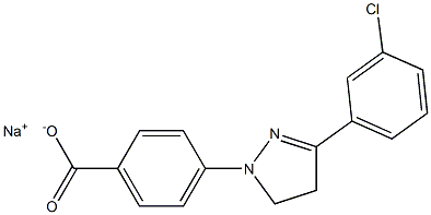 p-[3-(m-Chlorophenyl)-2-pyrazolin-1-yl]benzoic acid sodium salt Structure