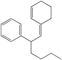 3-(2-Phenylhexylidene)-1-cyclohexene Struktur