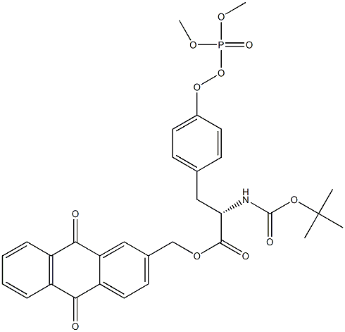 N-Boc-O-(ジメトキシホスフィニルオキシ)-L-チロシン[(9,10-ジヒドロ-9,10-ジオキソアントラセン)-2-イルメチル] 化学構造式