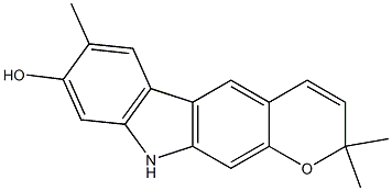 2,10-Dihydro-2,2,7-trimethylpyrano[2,3-b]carbazol-8-ol 结构式