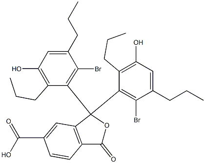 1,1-ビス(6-ブロモ-3-ヒドロキシ-2,5-ジプロピルフェニル)-1,3-ジヒドロ-3-オキソイソベンゾフラン-6-カルボン酸 化学構造式
