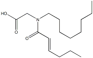 N-(2-ヘキセノイル)-N-オクチルグリシン 化学構造式