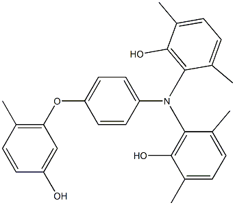 N,N-Bis(6-hydroxy-2,5-dimethylphenyl)-4-(3-hydroxy-6-methylphenoxy)benzenamine,,结构式