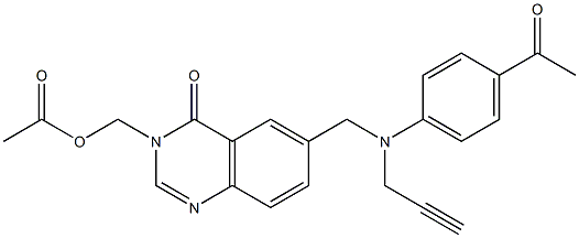 3-Acetyloxymethyl-6-[N-(4-acetylphenyl)-N-(2-propynyl)aminomethyl]quinazolin-4(3H)-one Structure