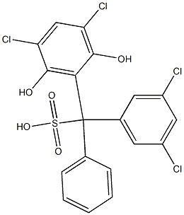 (3,5-Dichlorophenyl)(3,5-dichloro-2,6-dihydroxyphenyl)phenylmethanesulfonic acid Structure