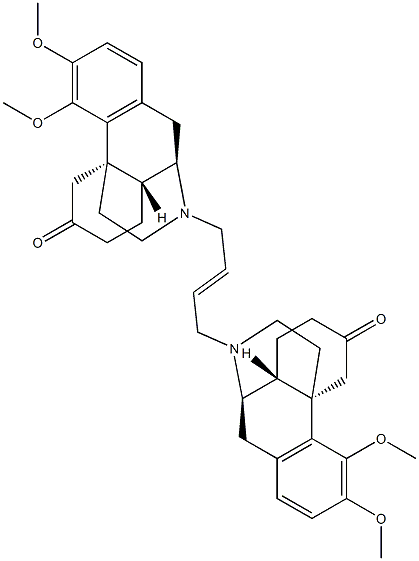 17,17'-[(E)-2-ブテン-1,4-ジイル]ビス(3,4-ジメトキシモルフィナン-6-オン) 化学構造式