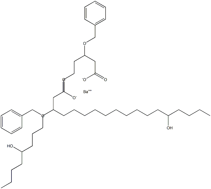 Bis(3-benzyloxy-14-hydroxystearic acid)barium salt,,结构式